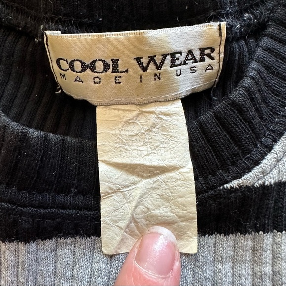 VTG Y2K 90s Striped Ribbed Chunky Knit Sweater - Picture 6 of 10